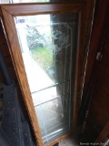 Glass door to a gun cabinet with a nice duck scene etched in the glass; door measures 19