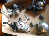 Daiwa 1300C, Zebco PSG 20, Accucast ACR-102, Polar Fire Neonz HT and 2 other reels. Most move
