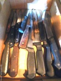 Kitchen knives and steak knives; longest blade measures 8