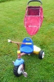 Very handy Radio Flyer tricycle with handle for parent; measures 18