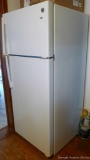 General Electric refrigerator/freezer, mfg. date on back is 2018; measures 28