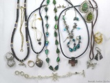 Necklaces, bracelet and earrings including some Lia Sophia pieces which include the horse necklace