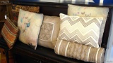 Throw pillows with largest measuring 19
