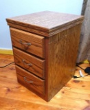 Three drawer end cabinet; measures 17-1/2