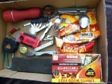 Ozark Trail & Husky utility knives and other multi-purpose knives, 10' Black & Decker tape measure,