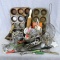 Great assortment of vintage kitchen utensils. Incl. Foley Food Mill Masher, Mouli-Shredder with