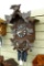 Seller notes Lang Cuckoo Clock with baby, cuckoos on the quarter hour and runs. Face marked made in