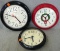 Three wall clocks by Westclox, Ingraham, and Spartus up to about 10