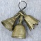 Three hand engraved brass bells are only about 1-3/4