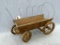 Wooden decoration replica of a covered wagon. Looks like it is missing the tong, measures 15'' x 7''