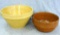 Two attractive stoneware bowls, smaller marked USA 1861-. Smaller looks to be in good condition with
