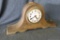 Very cute electric Sessions mantel clock. Measures 15 1/2'' across base and stands 8'' tall. The