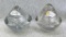 Attractive pair of glass blown paper weights by Blenko Handcraft. Measures 3 1/2'' x 3 1/2'', in