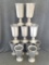 Collection of pewter goblets. Small cups measure 6 1/2'' tall, large cups measure 7 1/2''. Cups are