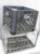 Sinton DY metal milk crate and plastic dairy crate. Measure 18'' x 12 1/2'' x 11'' and 13'' x 13'' x