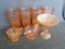 Pink Depression Glass dishes. Glasses stand 6'', all pieces are very pretty and durable.