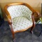 Super cute upholstered chair. Wooden framing is in very nice condition along with upholstery.