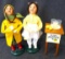 Two Byers' Choice The Carolers figures incl Girl Selling Lemonade and Lemonade Stand and a girl