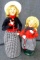 Two Byers' Choice The Carolers figurines incl Valentine Woman and Valentine Girl 2013. Stand about