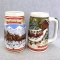 Ceramarte Brazil Budweiser Beer mugs with work horse images on them. In very nice condition, measure