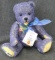 Hermann Teddy Original Lady Blue teddy bear with tags was made in Germany, 100% mohair with 100%