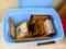 20 gallon tote with assorted picture frames up to 13