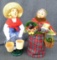 Two Byers' Choice The Carolers figures incl English Countryside Mrs. Claus and other milkmaid with