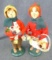 Two Byers' Choice The Carolers children figures incl Family with Gingerbread Boy and Family with