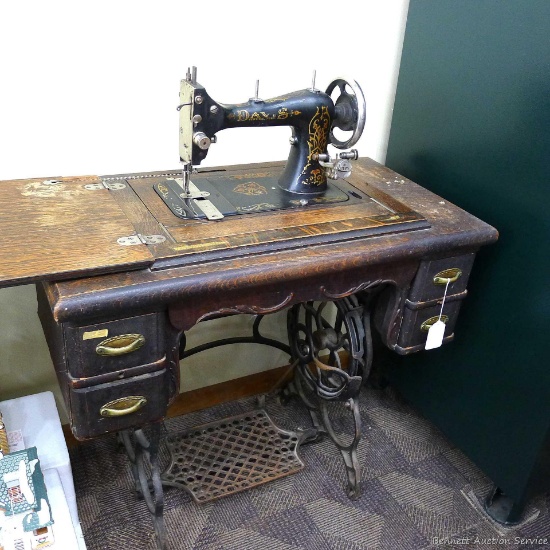 Antique Davis Vertical Feed treadle sewing machine with