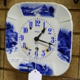 Pretty porcelain 8 day clock by Kienzle was made in Germany, measures 9