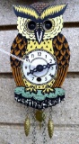 Retro miniature owl clock is only about 4-3/4