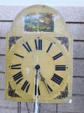 Seller notes 1800s chime clock, needs pendulum and weight. Front measures about 10'' x 13 1/2'' neat