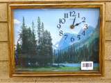 Elgin mountain themed wall clock is about 14