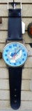 Vintage throwback Bradley Quartz Smurf watch-style wall clock is about 27