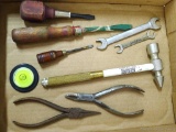 Watchmakers-horologist-clockmakers tools incl wrenches, screwdrivers, pliers, 7-1/2