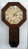 Antique looking wall clock has a handmade body, Seller notes runs. Comes with key, small crack noted
