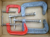 Ductile iron, Fuller C-clamp largest capacity 5'', and other 4'' C-clamp, and 3'' C-clamp. All