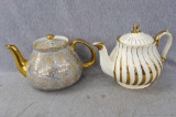 Hall and other teapot with gold accents. Hall is 8 cup and in good condition, other looks a little