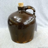 Brown glazed stoneware jug is about 7-3/4