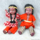 Pair of vintage Native American Indian dolls are about 7-1/2