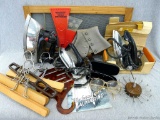 Retro pieces incl a handy window screen for the old farmhouse windows, Ty-Master revolving tie rack,