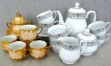 Delicate china sets, seller notes Skaggs. Pieces are in shipshape, cute for a tea party