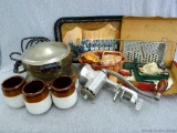 Bartlett & Co. vintage Food Chopper, Universal waffle maker, cake tins, and more. Vintage kitchen