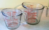 Located at alternate address in Prentice. Nice pair of glass Anchor Hocking measuring cups are in