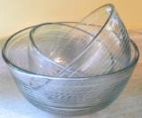 Located at alternate address in Prentice. Set of 3 Libbey glass mixing bowls are 1, 2, and 3 qt. In