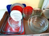 Located at alternate address in Prentice. Six 3/4 cup Pampered Chef dishes with lids, nice Pyrex