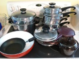 Located at alternate address in Prentice. Pampered Chef strainer, several nice pots, double