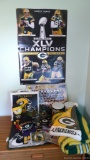 Located at alternate address in Prentice. Green Bay Packers poster, bleacher seat cushion, 20