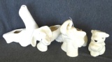 Adorable animal shaped planters. Incl. elephant, seal, dog, and lamb. Pieces are in good condition