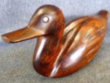 Beautiful decorative wooden duck, wood is in very nice condition. Measures 10'' x 5'' x 3''